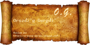 Ország Gergő névjegykártya